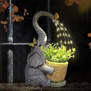 Solar Powered Elephant Flower Pot